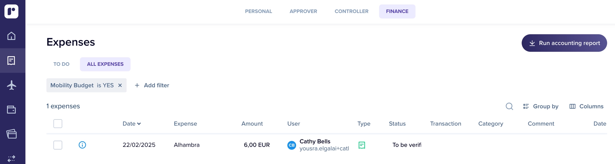 Mobility budget reporting filter .webp
